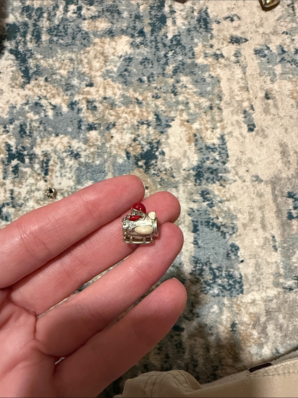 Pandora Silver Santa Sleigh Charm with Red Hat